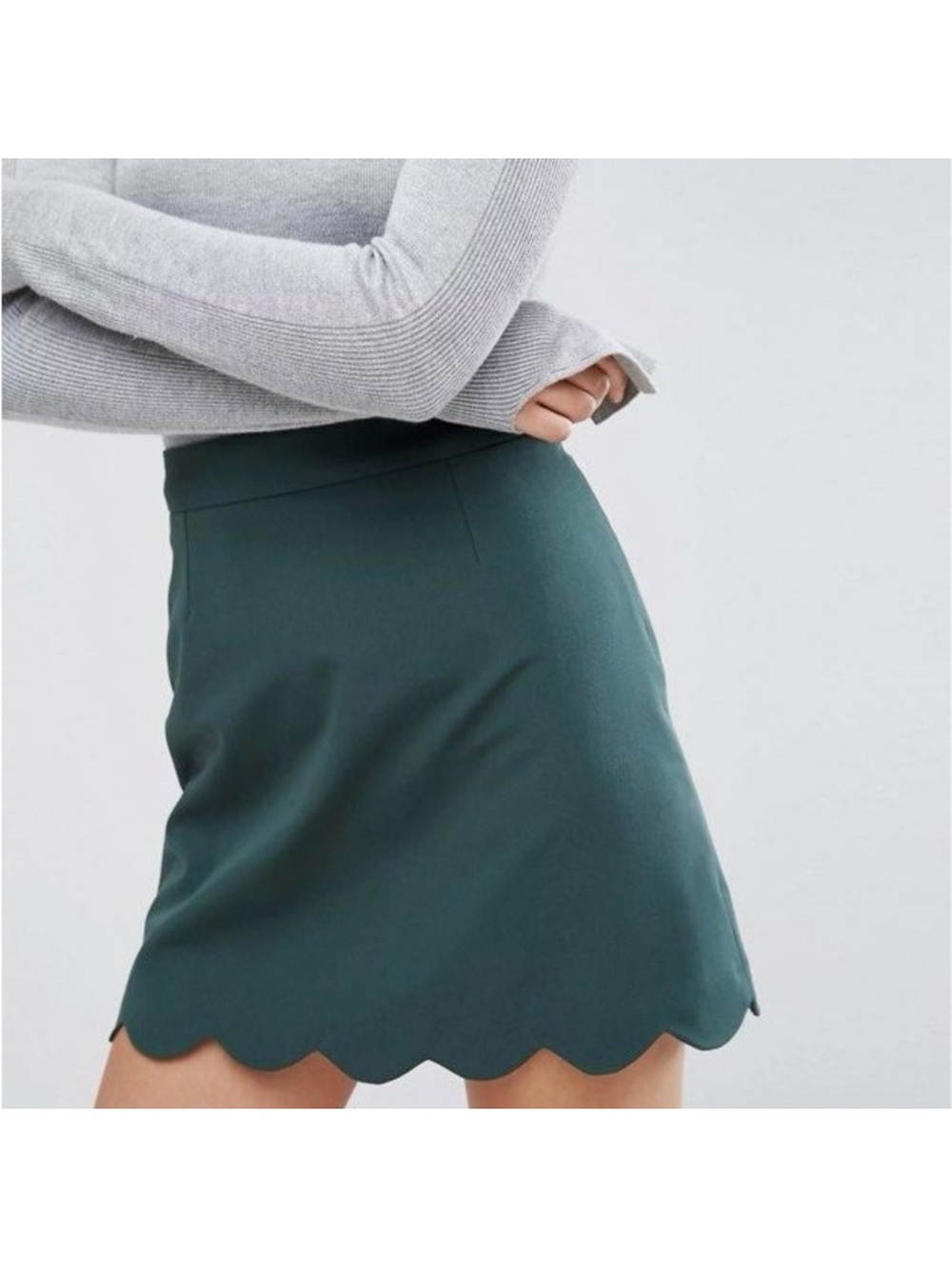 ASOS Design Scalloped Hem Skirt